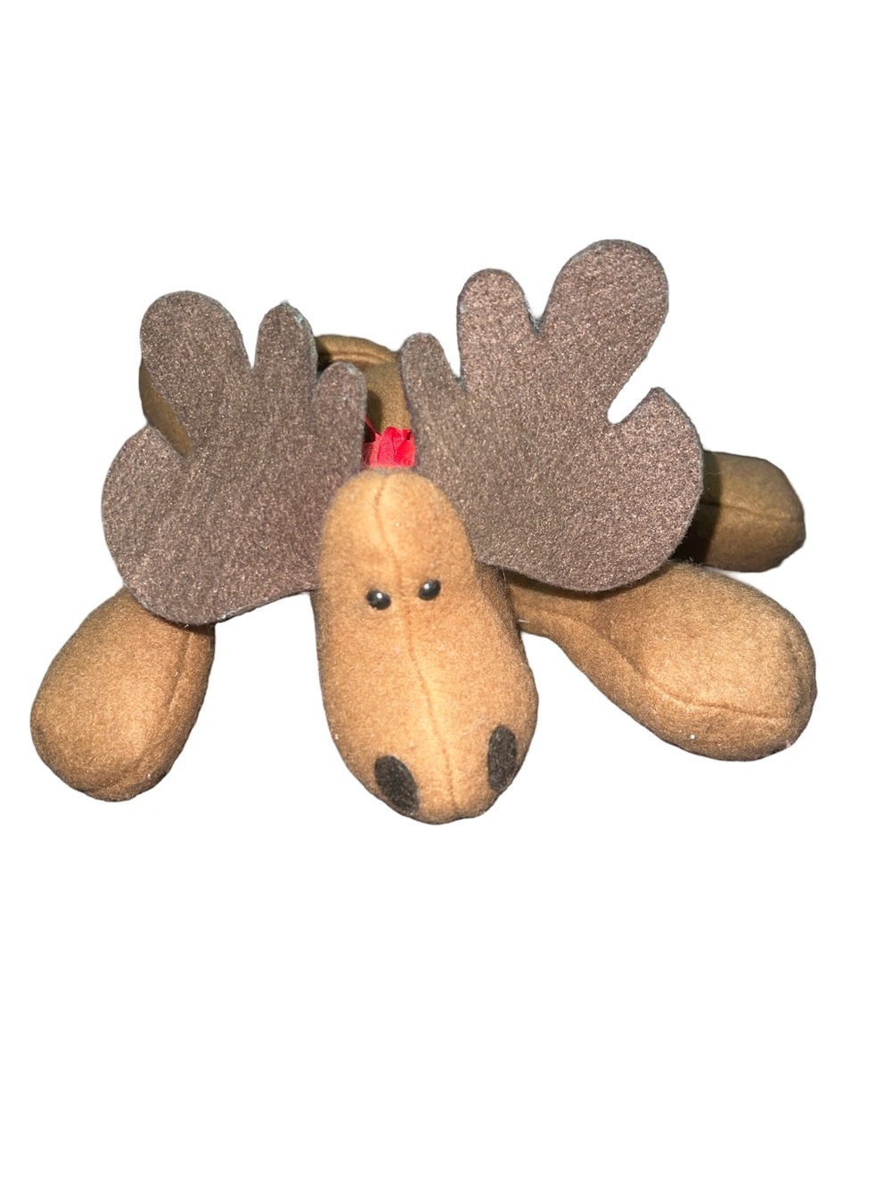 Hallmark Moose Plush 1985 Vintage Red Bow Bell Stuffed Animal Rodney Friend 5"